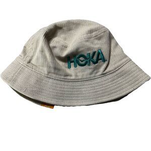 Hoka One One Summer Mile Club Running Bucket Hat Corduroy Tan Cap
